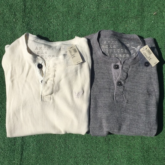 American Eagle AEO Henley Long Sleeve Shirt 👕 - Picture 4 of 6